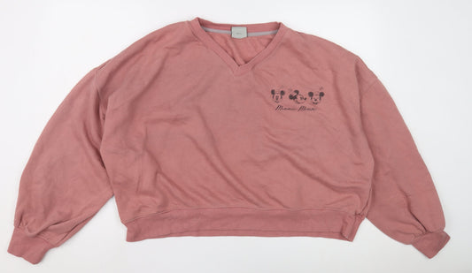 Disney Women's Pink Sweatshirt 2XL with Minnie Mouse