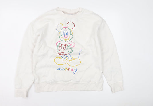 Disney White Women's XS Pullover Sweatshirt