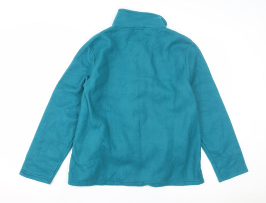 Anne De Lancay Women's Blue Fleece Jacket - Mid-Length, Size M, Casual Wear