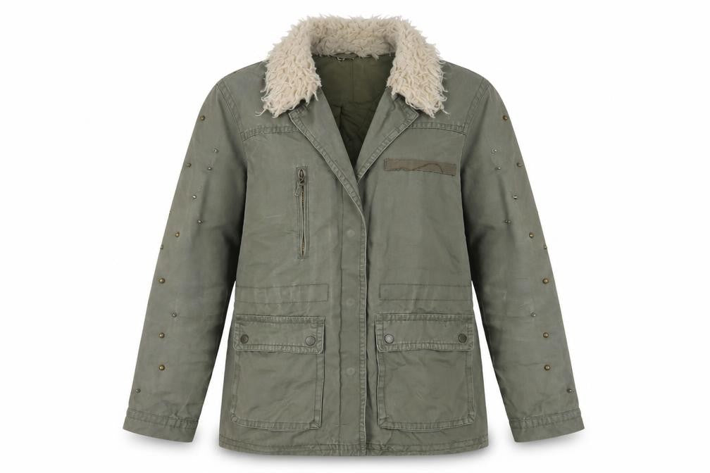 Pull&Bear Women's Green Military Jacket - L