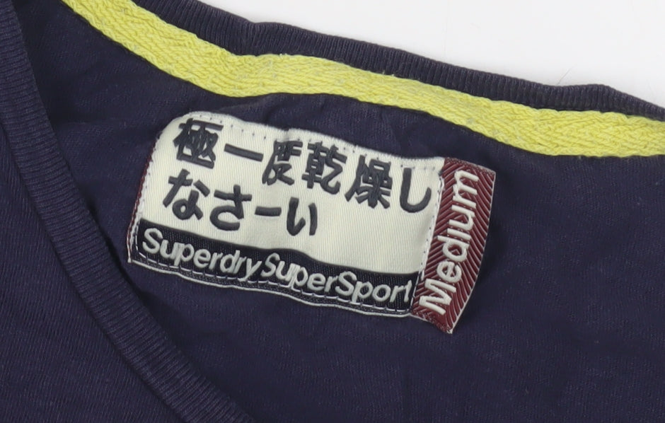 Superdry Women's Blue T-Shirt, Medium, Casual Jersey