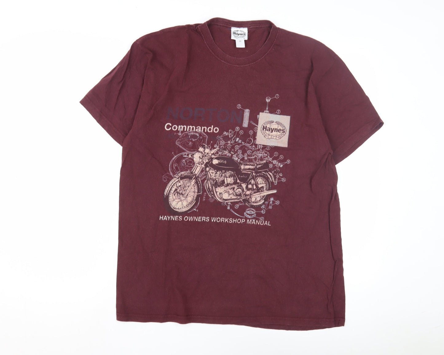 Haynes Men's Graphic Motorcycle T-Shirt Red M