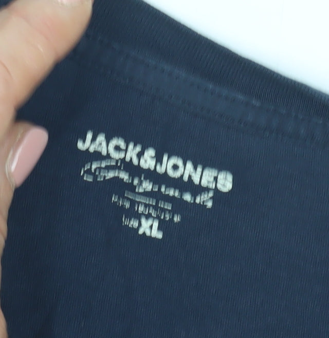 Jack & Jones Men's Blue XL Crew Neck T-Shirt