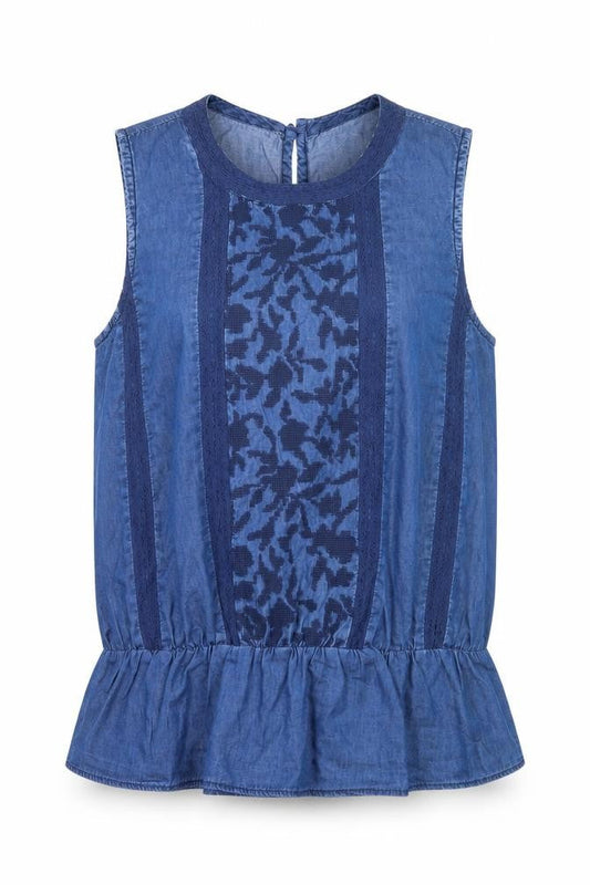Womens UK Size M Gap Blue Cotton Blend Blouse