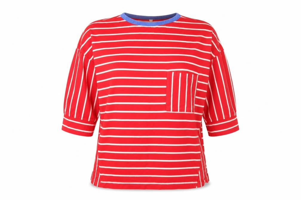 XRCICI Teens Red Striped Ringer T-Shirt XS