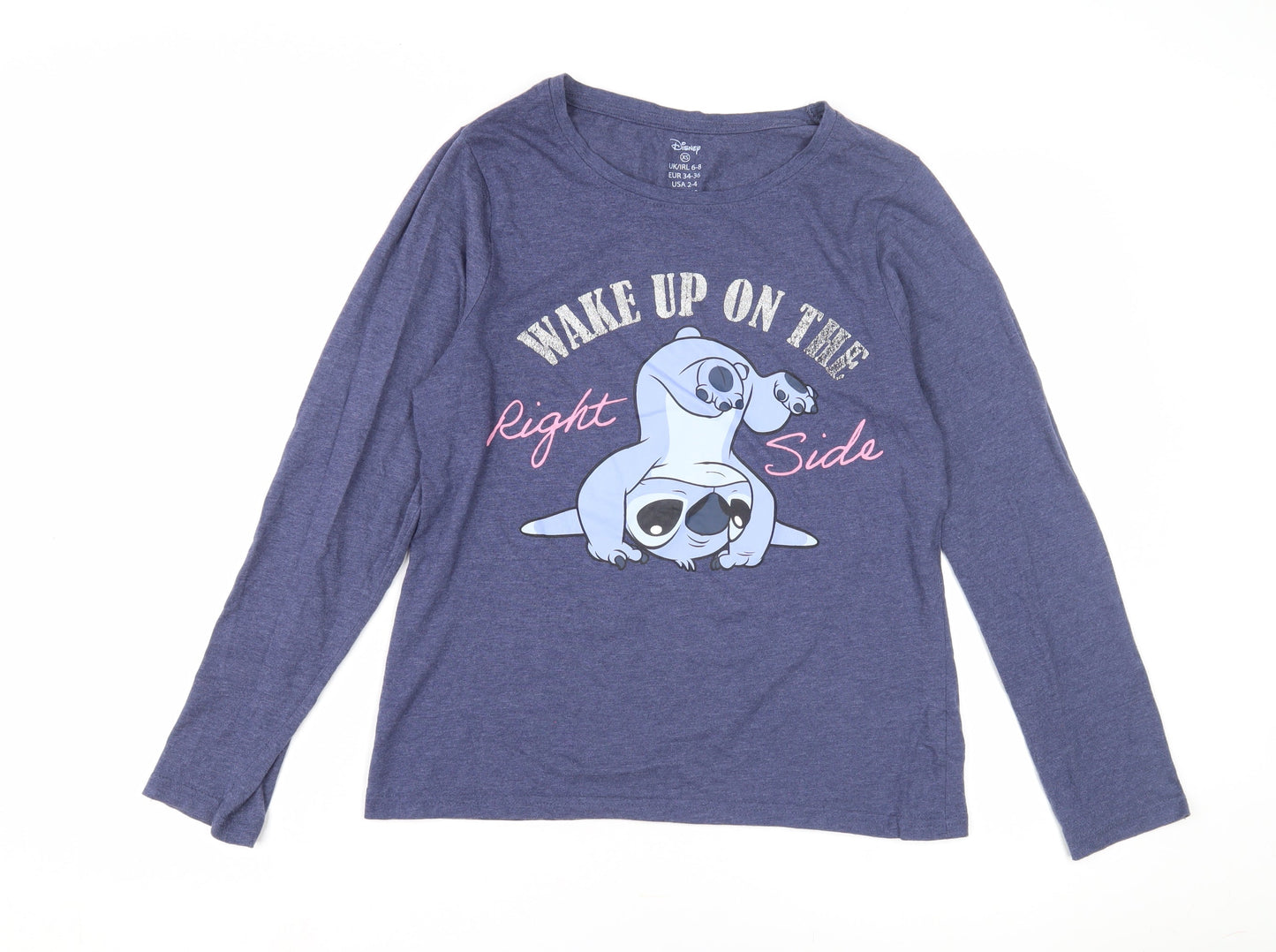 Disney Women's Blue Pyjama Top XS Long Sleeve