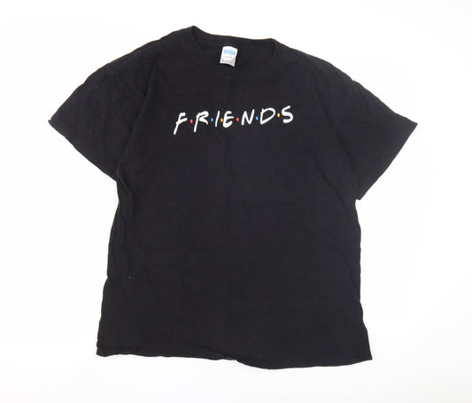 Famona Men's Black Friends T-Shirt, Size L, TV Show Graphic