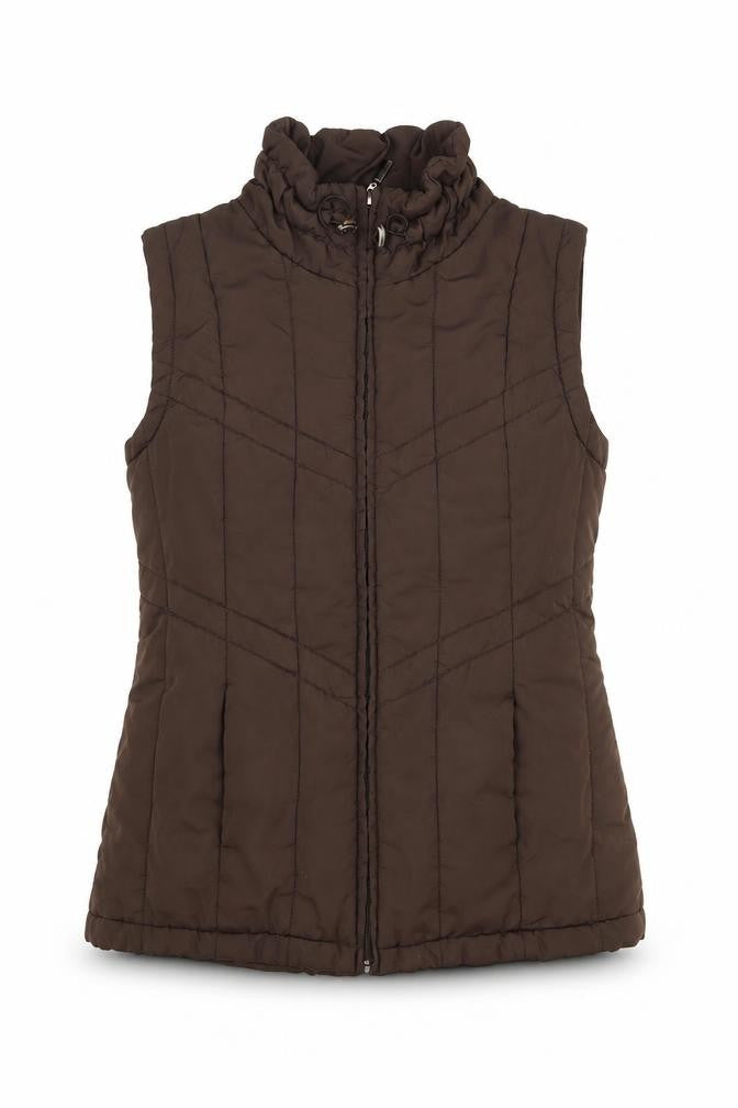 Authentic Women's Brown Quilted Waistcoat, Size 12