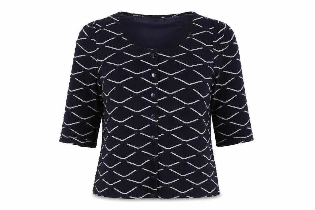 Womens UK Size M Alexon Blue Acrylic Blend Button-Up