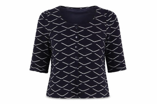Womens UK Size M Alexon Blue Acrylic Blend Button-Up