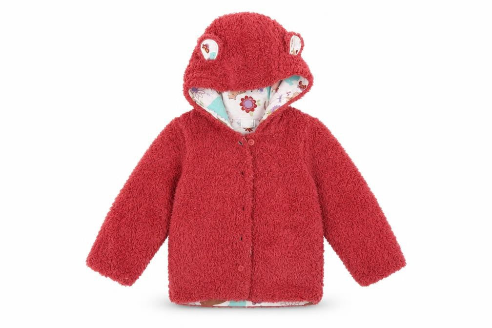 Mini Cuddles Red Hooded Cardigan for Unisex Baby 9-12 Months
