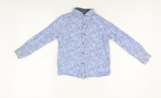 Next Boys Blue Dinosaur Print Long Sleeve Shirt, Size 5