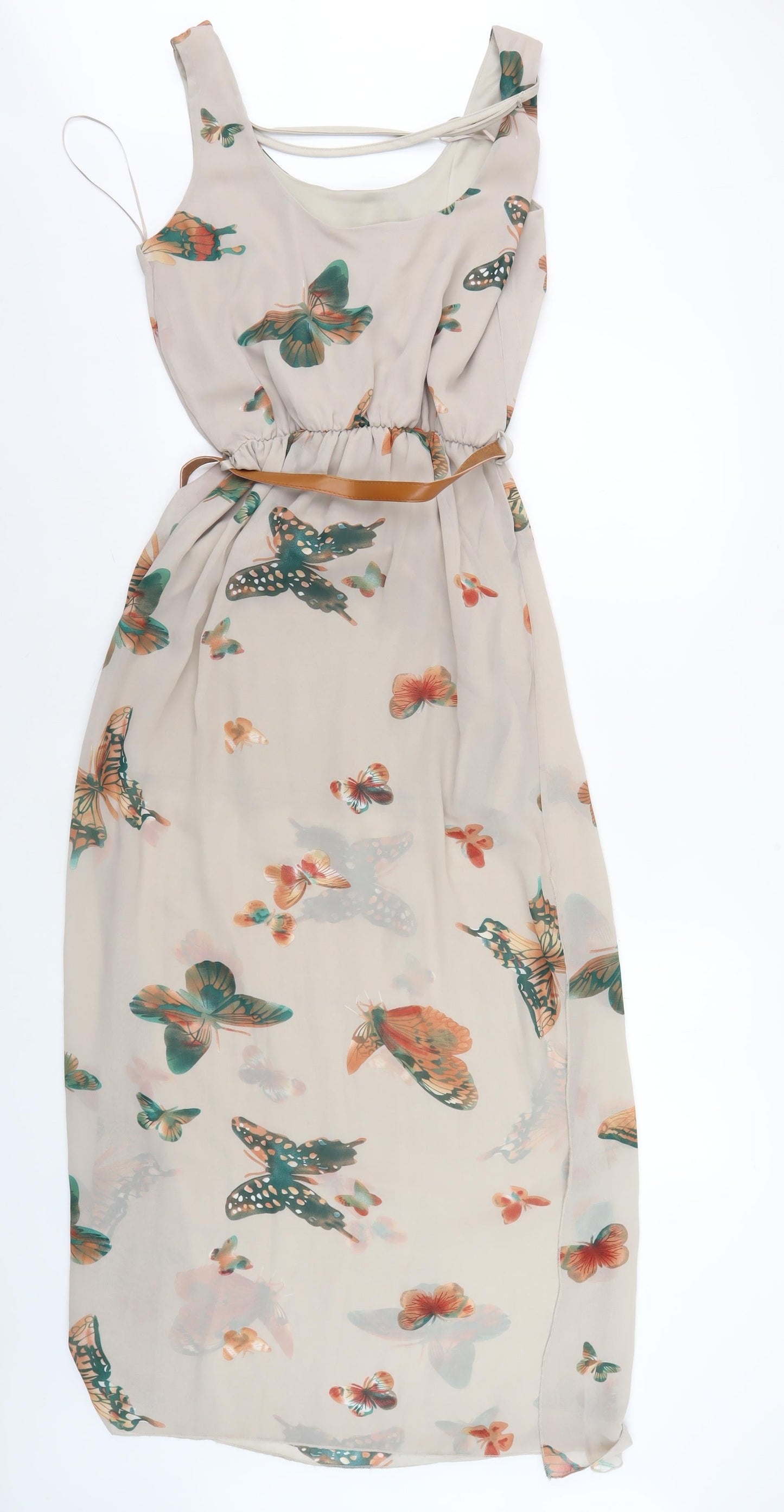 Cameo Rose Women's Beige Butterfly A-Line Dress