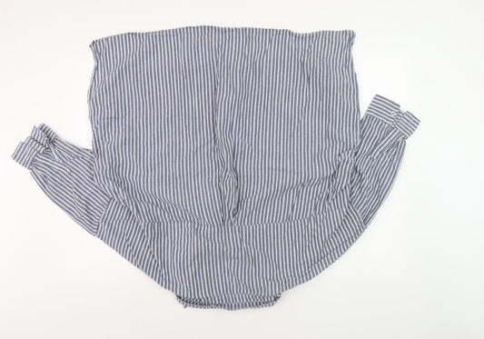 French Connection Men's L Blue Striped Polo Shirt