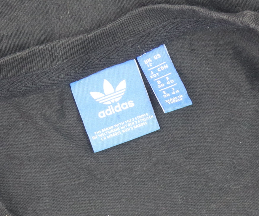Adidas Women's Black T-Shirt, Size 12, Classic Sports Style