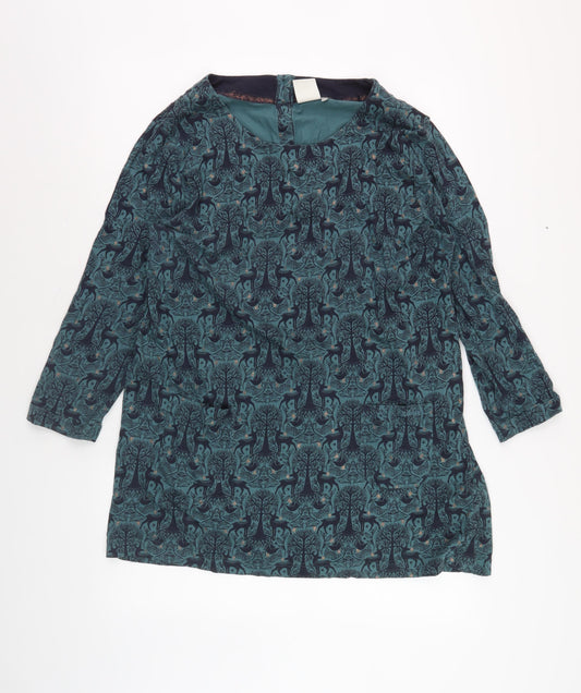 Weird Fish Women's Blue 3/4 Sleeve Dress
