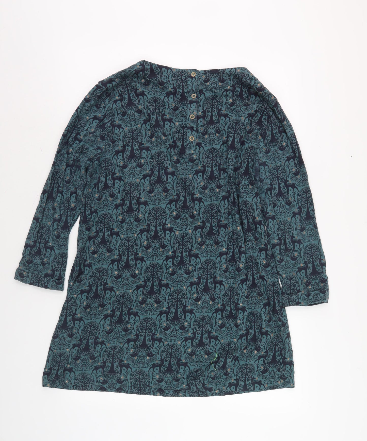 Weird Fish Women's Blue 3/4 Sleeve Dress