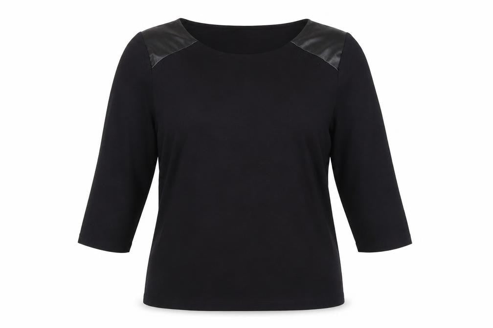 Front view of Marks & Spencer Black 3/4 Sleeve Blouse, size 18