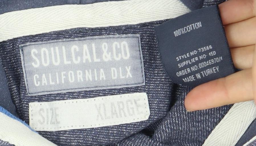 SoulCal & Co Men's XL Grey Pullover Hoodie with Logo