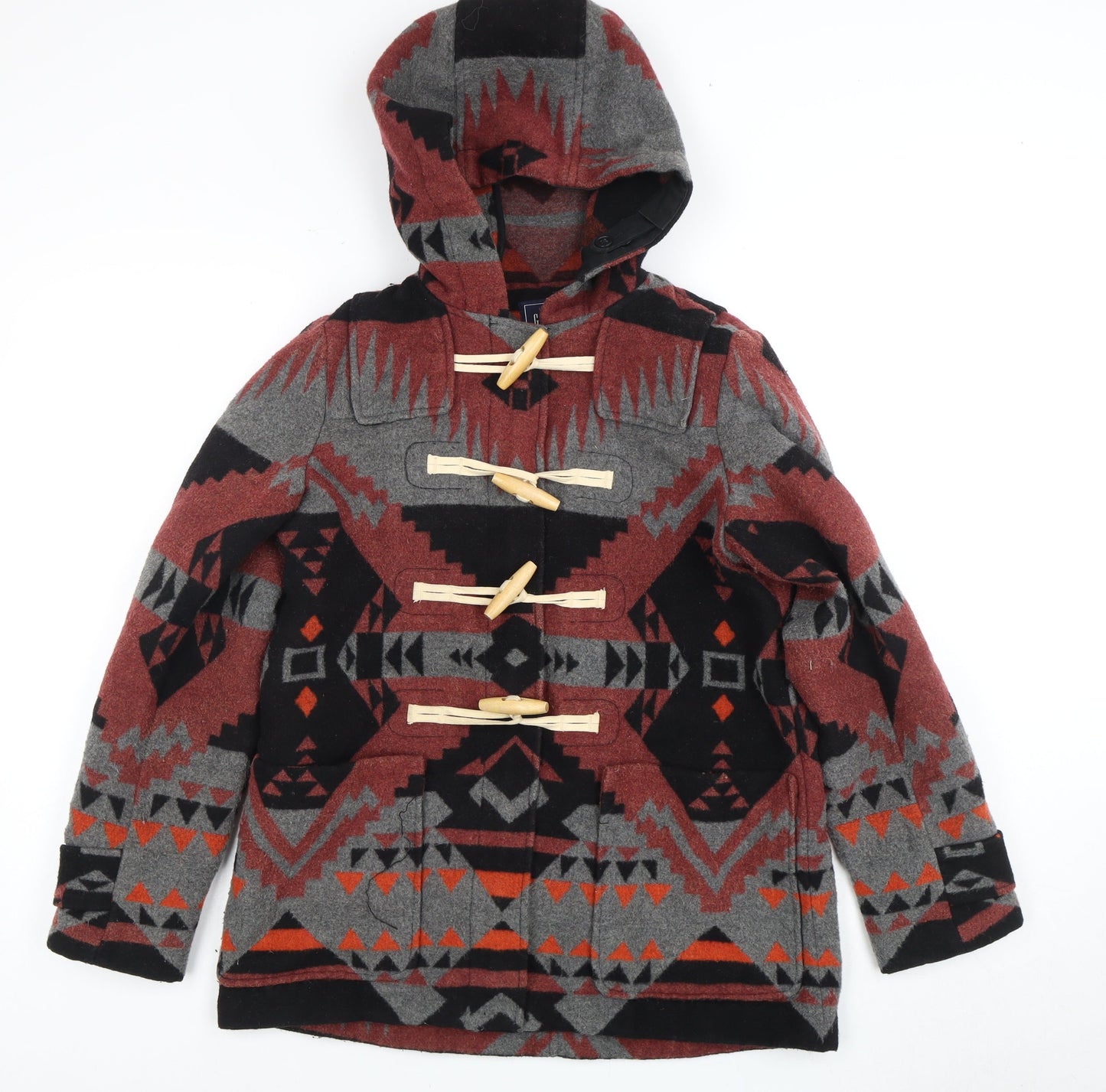 GAP Women's Multicoloured Geometric Toggle Coat XS