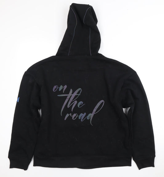 Black Graphic Print Hoodie, Small, Hooded, Very Good