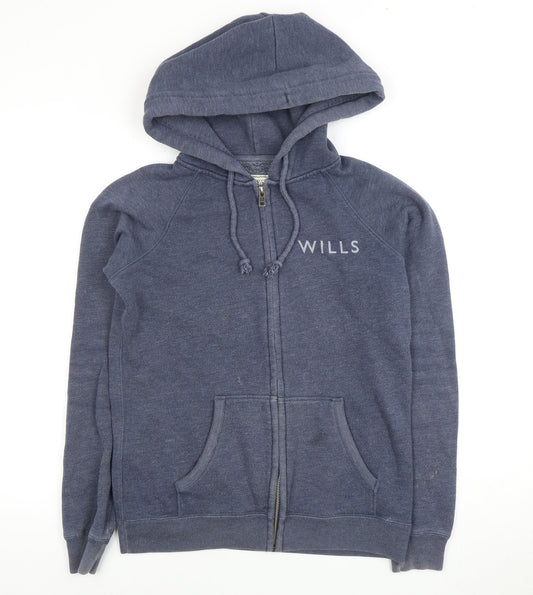 Jack Wills Women's Grey Full Zip Hoodie Size 10