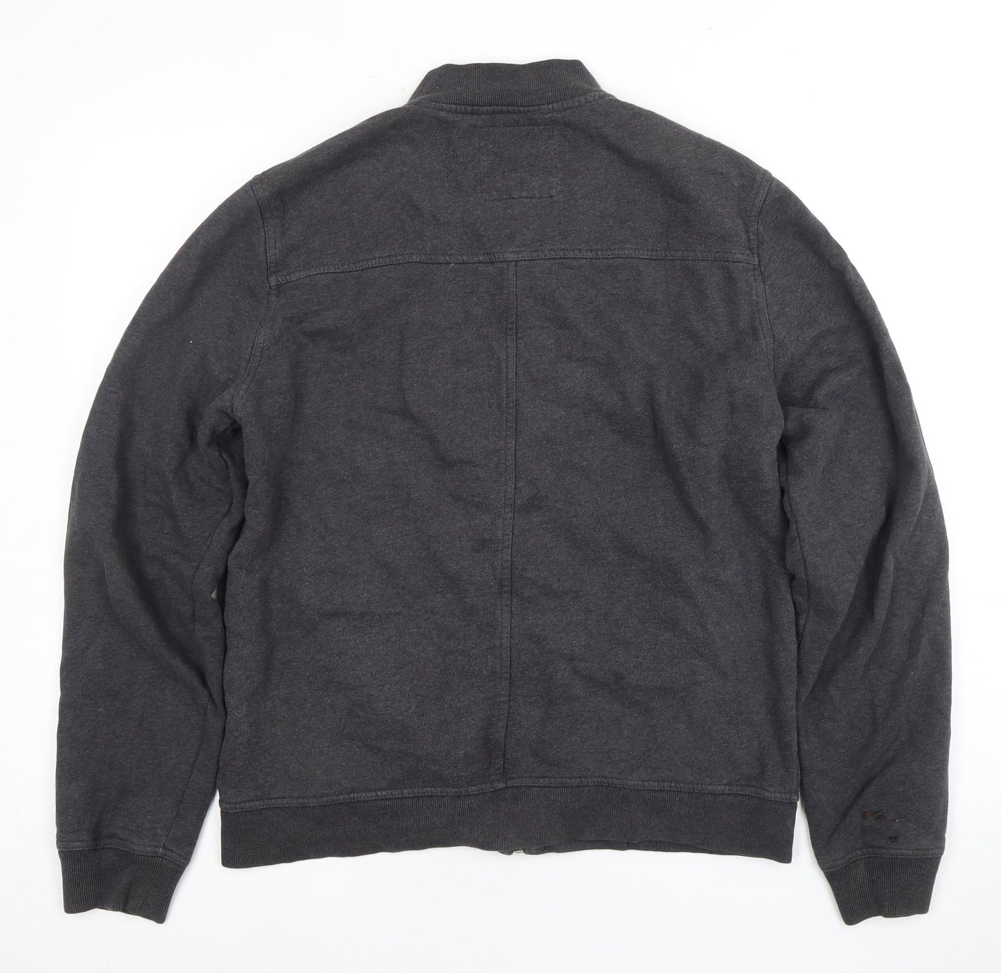 AllSaints Men's Grey Full Zip Sweatshirt, L, Logo, Zip Accents