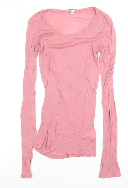 True Religion Women's Pink Long Sleeve T-Shirt S