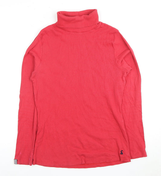 Joules Women's Red Roll Neck Top Size 14