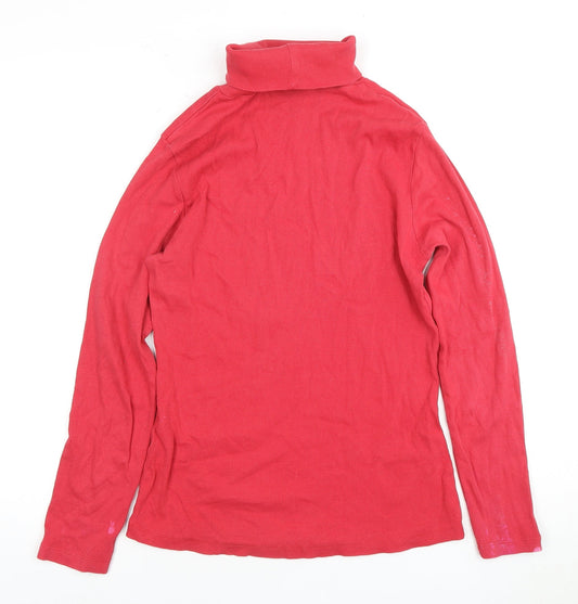Joules Women's Red Roll Neck Top Size 14