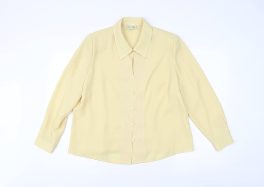 Eastex Women's Yellow Button Blouse Size 12