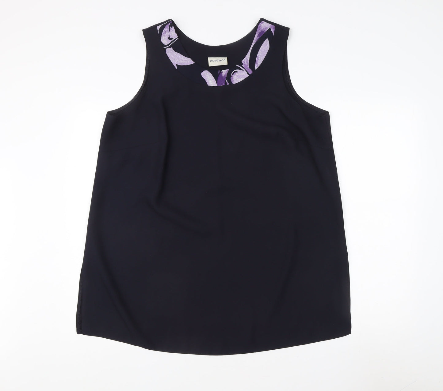Essence Women's Black Polyester Tank Top Size 20