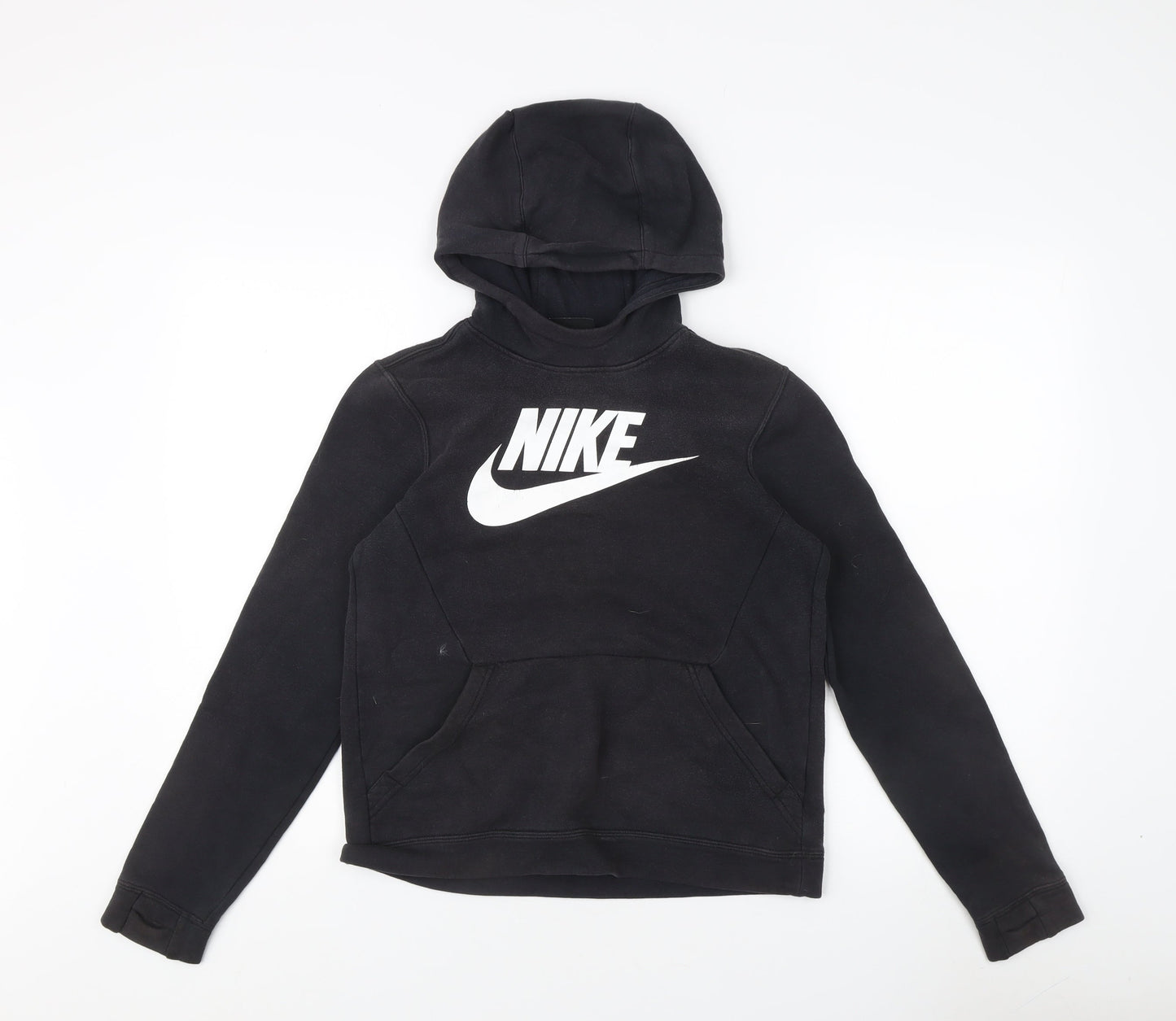 Nike Teens Black Pullover Hoodie L with Logo Accents