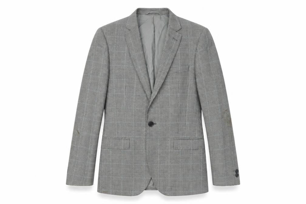 Mens 38 Chest Regular Moss London Grey Two-Button Blazer