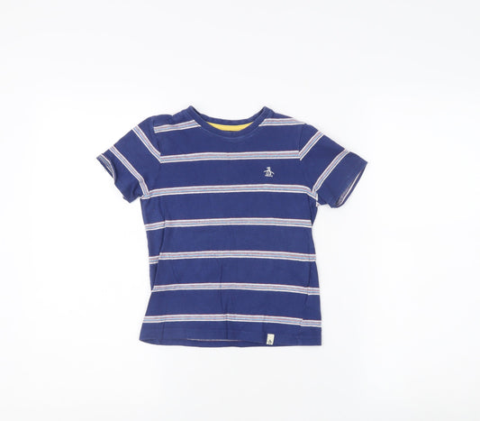 Penguin Boys Blue Striped T-Shirt, 5-6 Years, Cotton