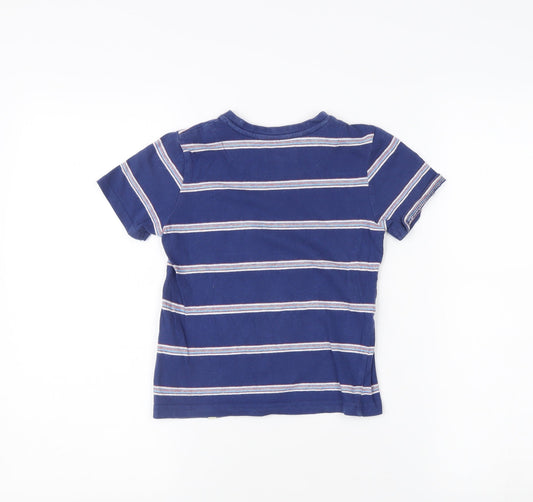 Penguin Boys Blue Striped T-Shirt, 5-6 Years, Cotton