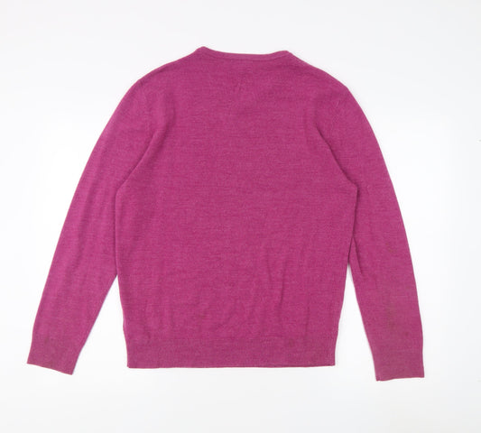 Thomas Nash Men's Pink V-Neck Pullover Jumper, Size S