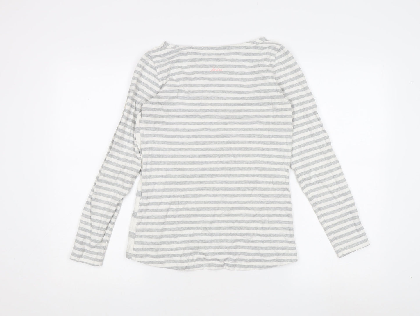 Joules Women's Grey Striped Long Sleeve T-Shirt