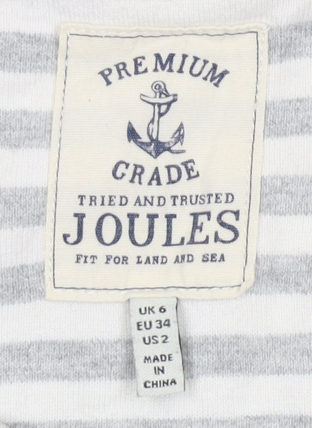 Joules Women's Grey Striped Long Sleeve T-Shirt