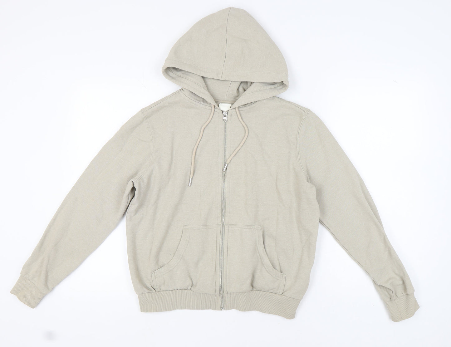 H&M Beige Unisex Full Zip Hoodie, Size M