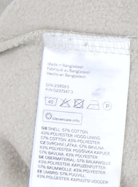 H&M Beige Unisex Full Zip Hoodie, Size M