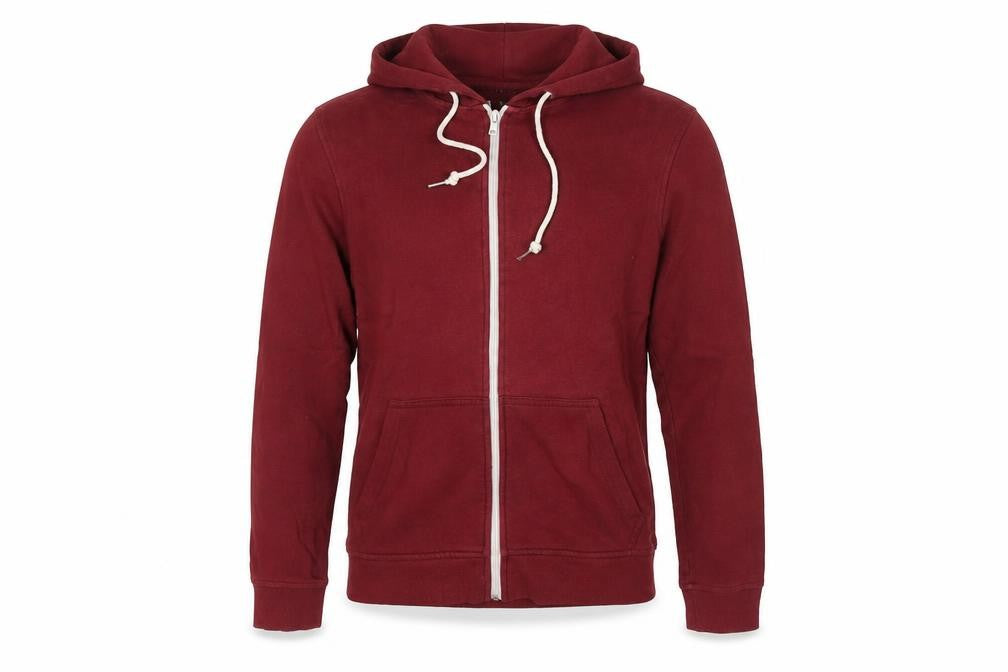 Front view of Red Herring Men's Red XS Full Zip Hoodie