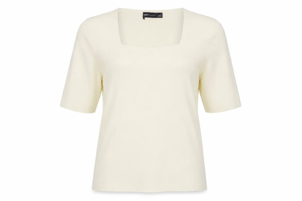 Marks and Spencer Women’s Ivory Jumper Square Neck