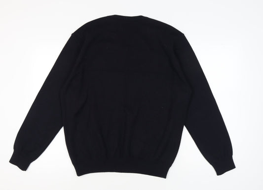 Marks and Spencer Men's Navy V-Neck Pullover Jumper L