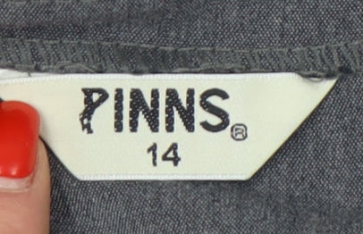 PINNS Women's Grey Straight Leg Trousers Size 14