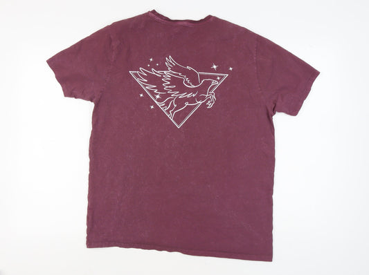 Harry Potter Purple T-Shirt L Men’s Logo Short Sleeve