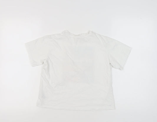 H&M Girls White Adventure Graphic T-Shirt 8-10 Years