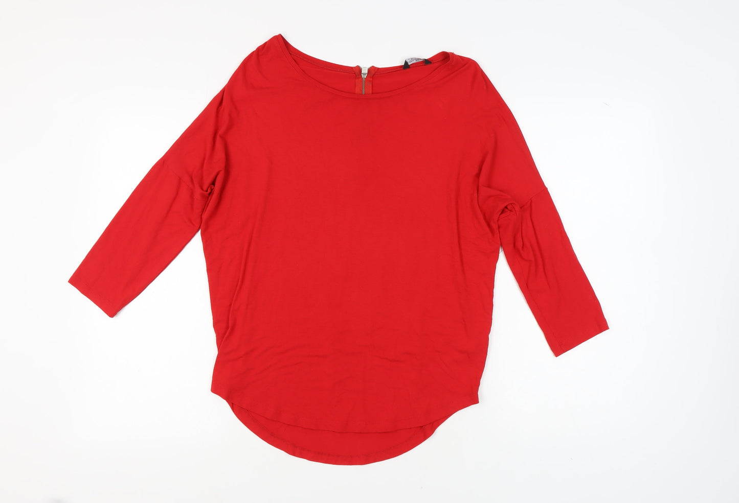 Select Women's Red Boat Neck 3/4 Sleeve T-Shirt Size 8