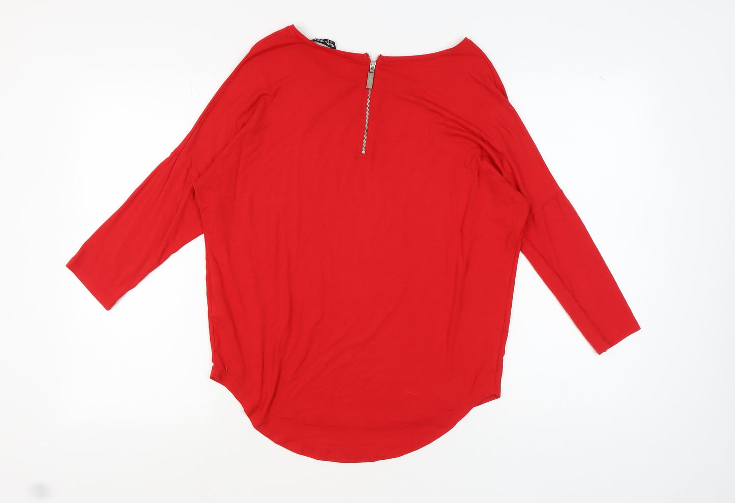 Select Women's Red Boat Neck 3/4 Sleeve T-Shirt Size 8