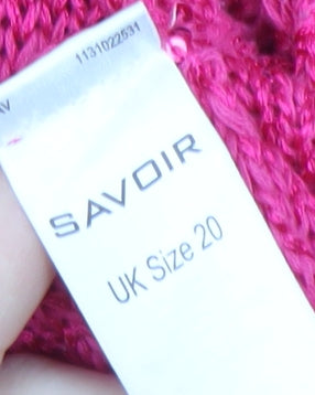 Savoir Women's Pink Open Front Cardigan Jumper Size 20